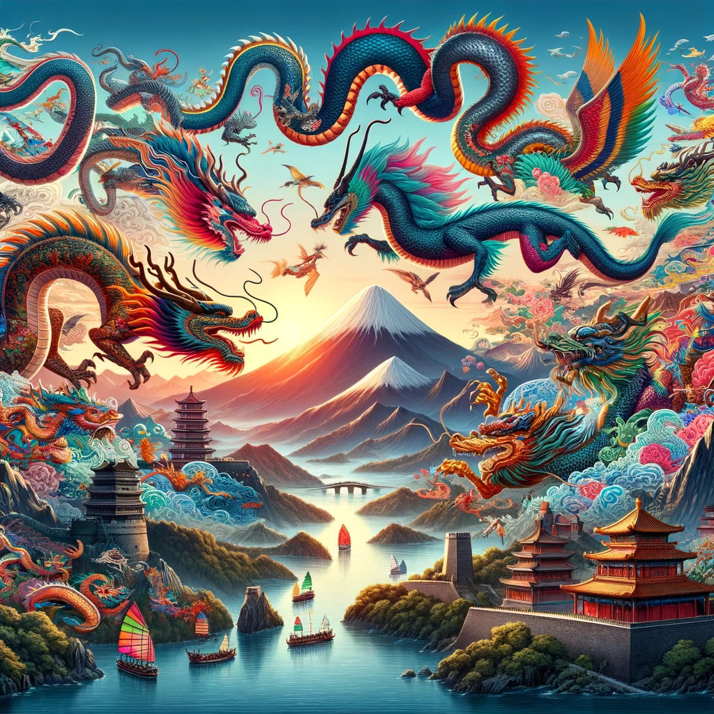 Dive into the mystical world of Asia, where dragons soar through the ...