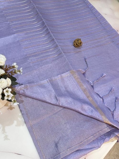 Pastel Lavender Soft Tussar Silk Saree