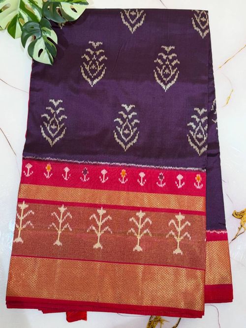 Violet Tulsi Border Patola