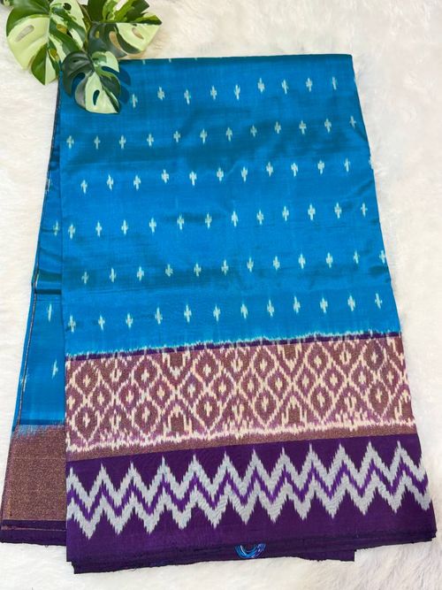 Aqua Purple Ikat Patola