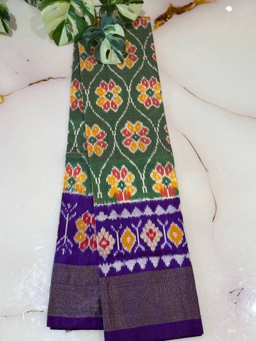 Olive Purple Floral Ikat Lehenga – Small 22 Inch