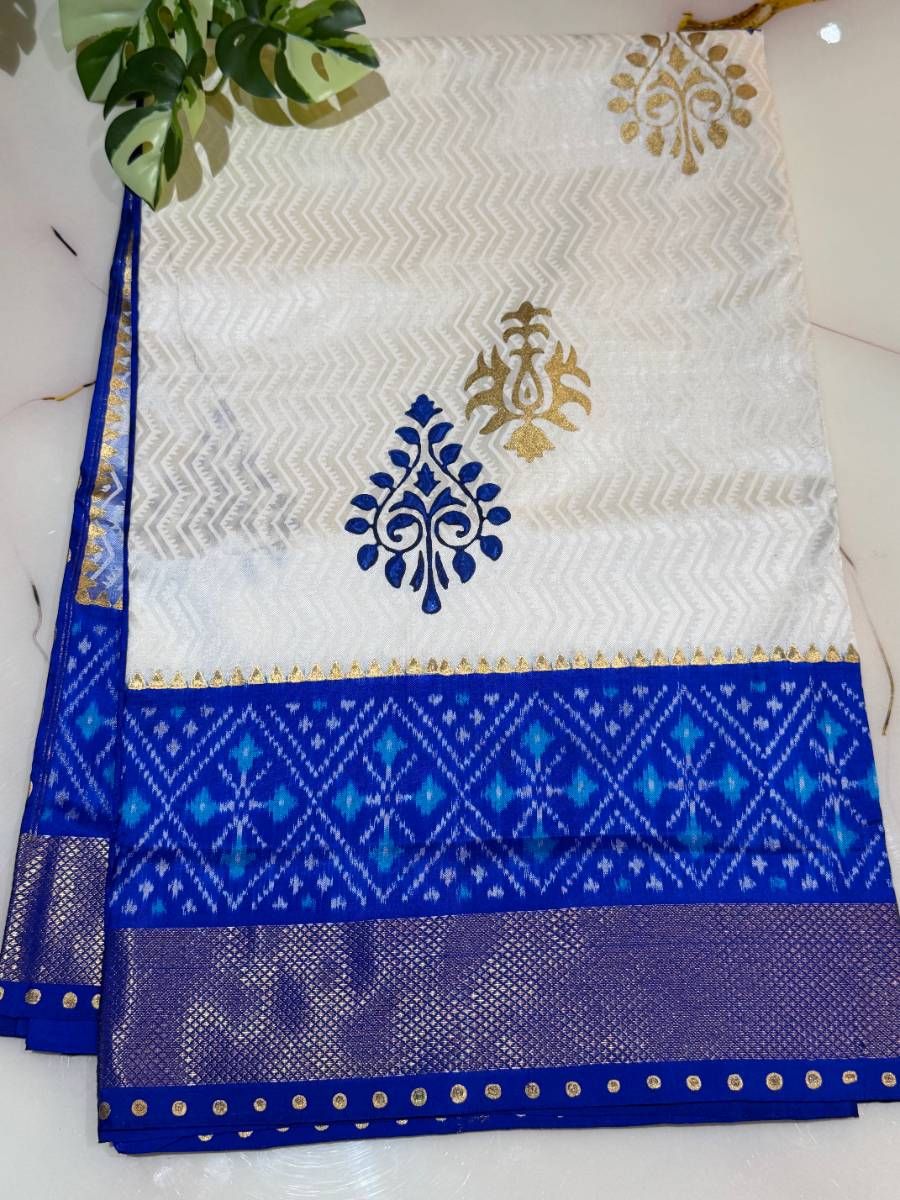 Neelambara Royal Blue Ikat Saree