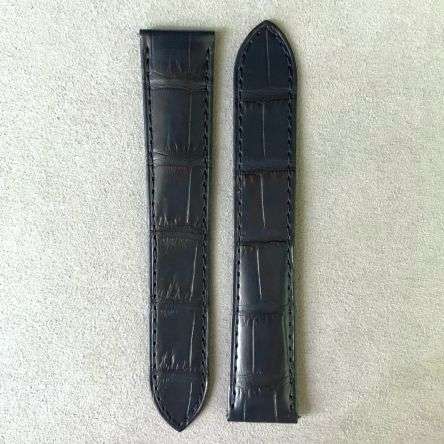 Strap CA Navy Blue Leather Alligator (Matt) - Sq scales [PDD] 20.20x17.80 mm Long