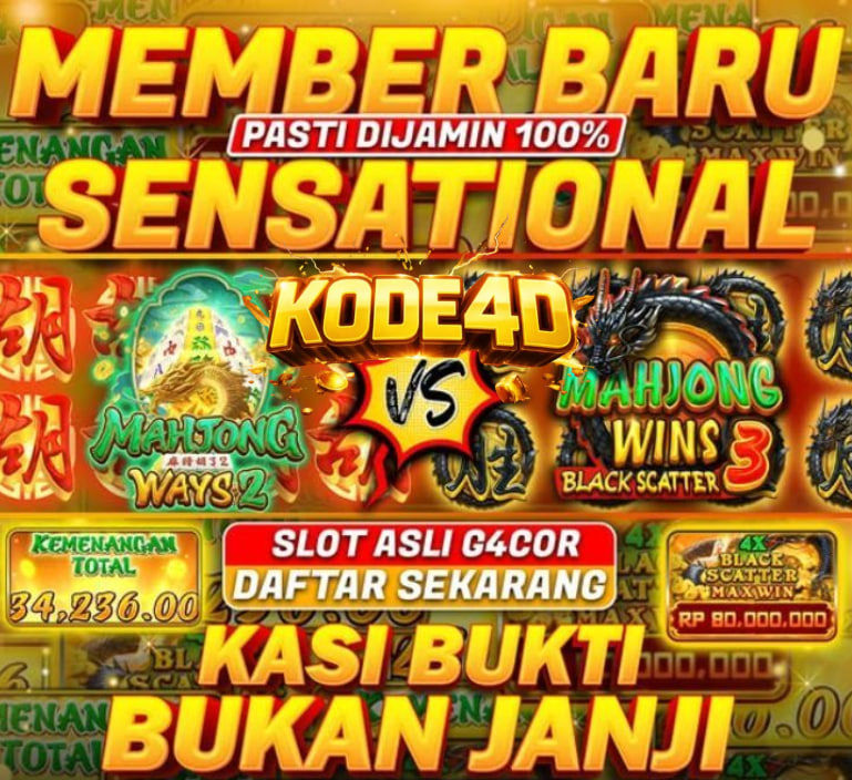 KODE4D - Situs Link Slot Online Gacor Maxwin Judi Toto 4D Member Baru Auto Maxwin image 1