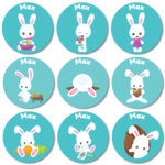 Bunny Blue Hunt Stickers