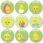 Chicks Green Hunt Stickers