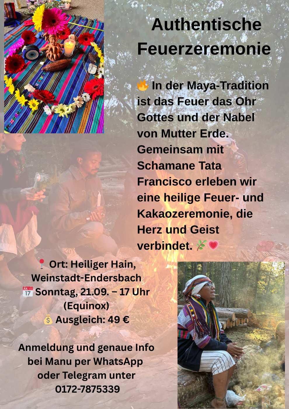 Event image for Authentische Maya Feuer- & Kakao-Zeremonie mit Tata Francisco