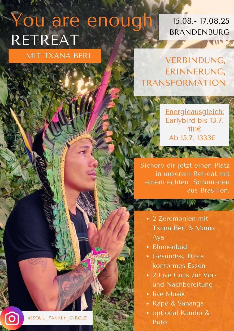 Event image for Ayahuasca Retreat mit Beri, Schamane der Huni Kuin (Brasilien)