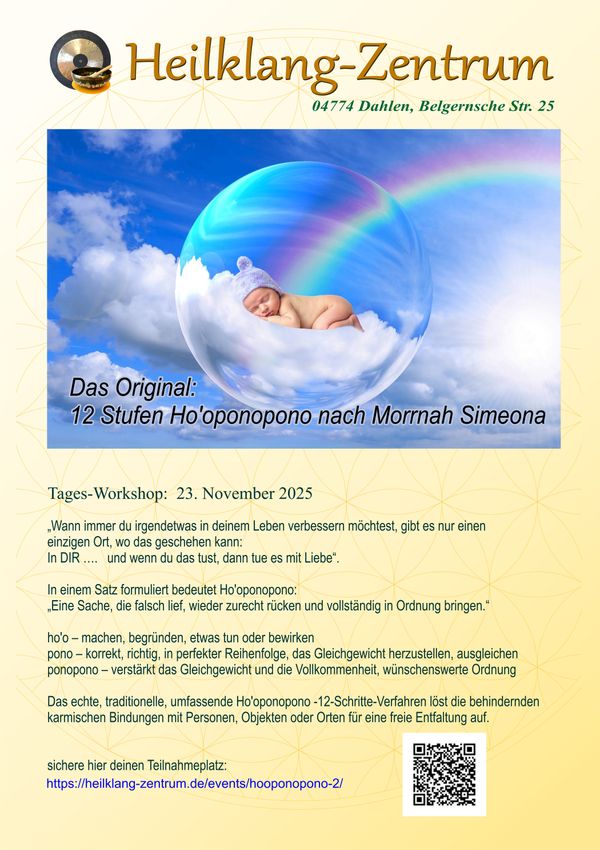 Event image for Tagesworkshop: Das Original: 12 Stufen Ho'oponopono nach Morrnah Simeona