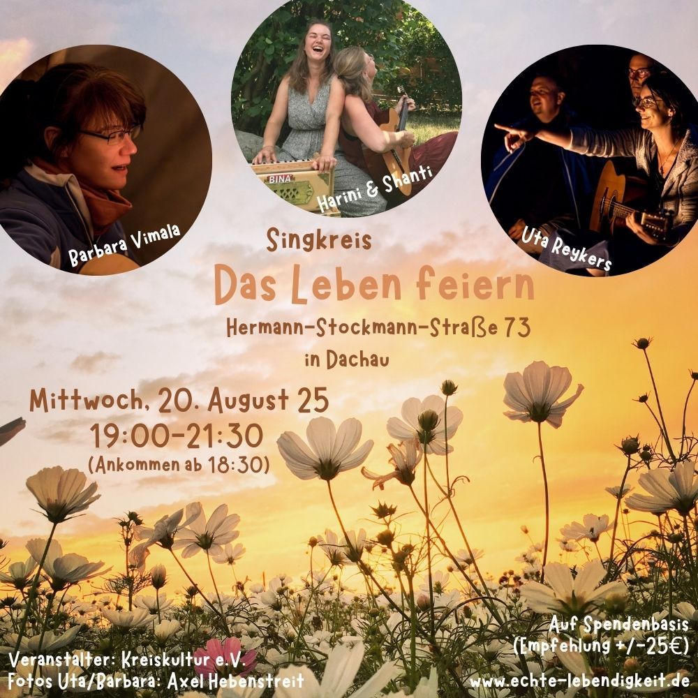 Event image for Singkreis "Das Leben feiern" mit Uta Reykers, Barbara Vimala, Shanti & Harini