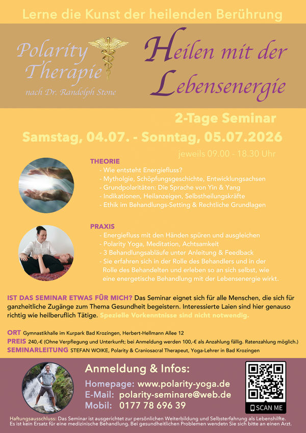 Heilen mit der Lebensenergie - Polarity Therapie zum Kennenlernen – Image 1