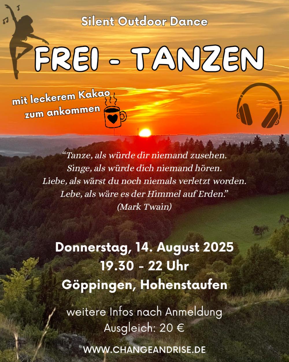 Event image for Silent-Outdoor-Ecstatic-Dance "FREI-TANZEN" 🎧🌄