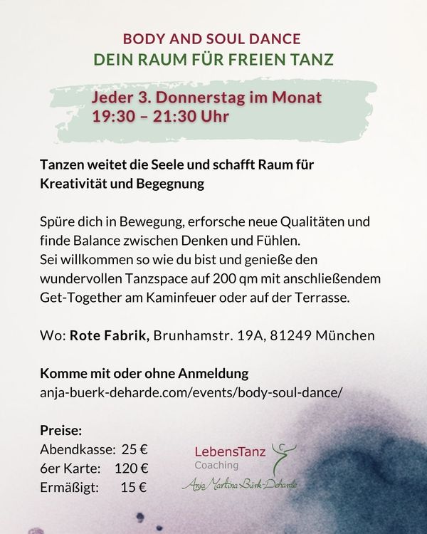 Body and Soul - Danceful Thursdays Rote Fabrik München – Image 1