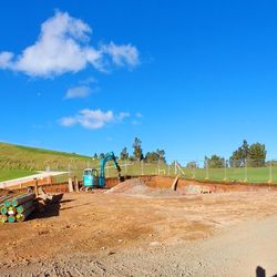 Drilling holes for Retaining wall