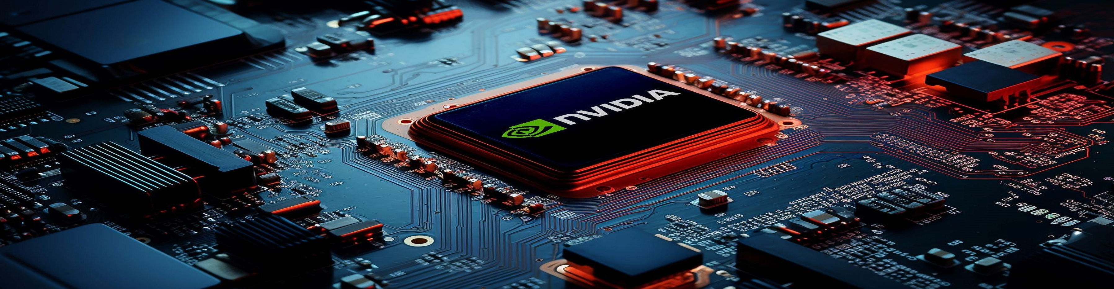An computer chip with Nvidia text written on it.