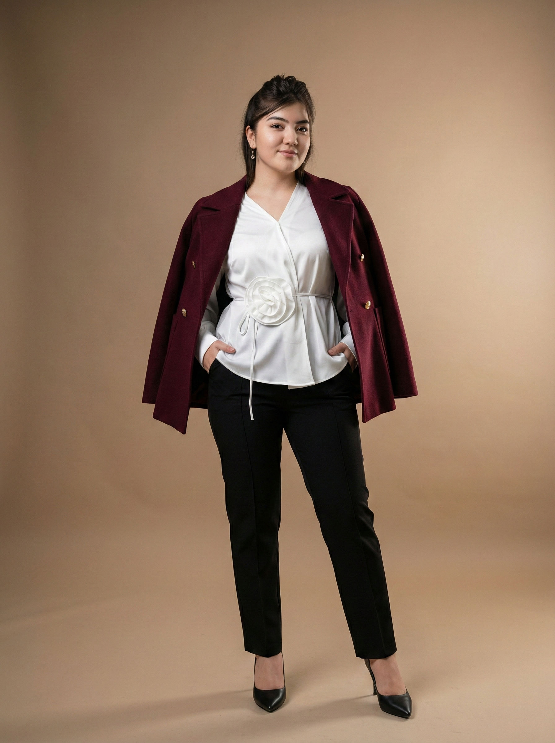 Bordo Elegant Blazer-Palto — Double Button, Premium Look
