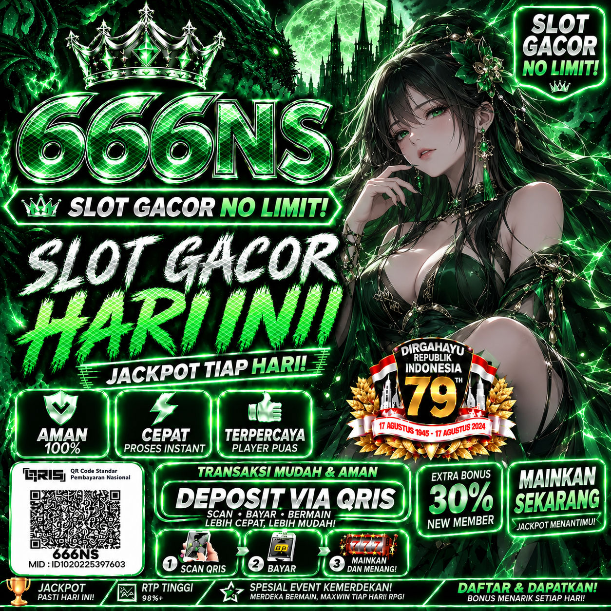 Tampilan utama aplikasi 666NS dengan akses permainan digital