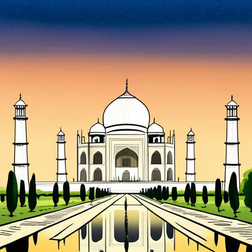 Anime-style picture of the Taj Mahal