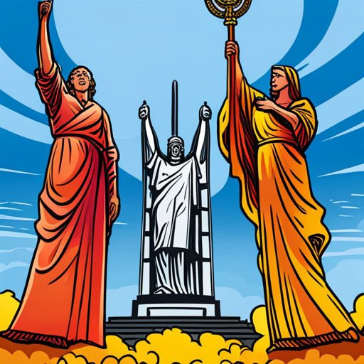 Anime-style picture of Ukrainian Motherland Monument