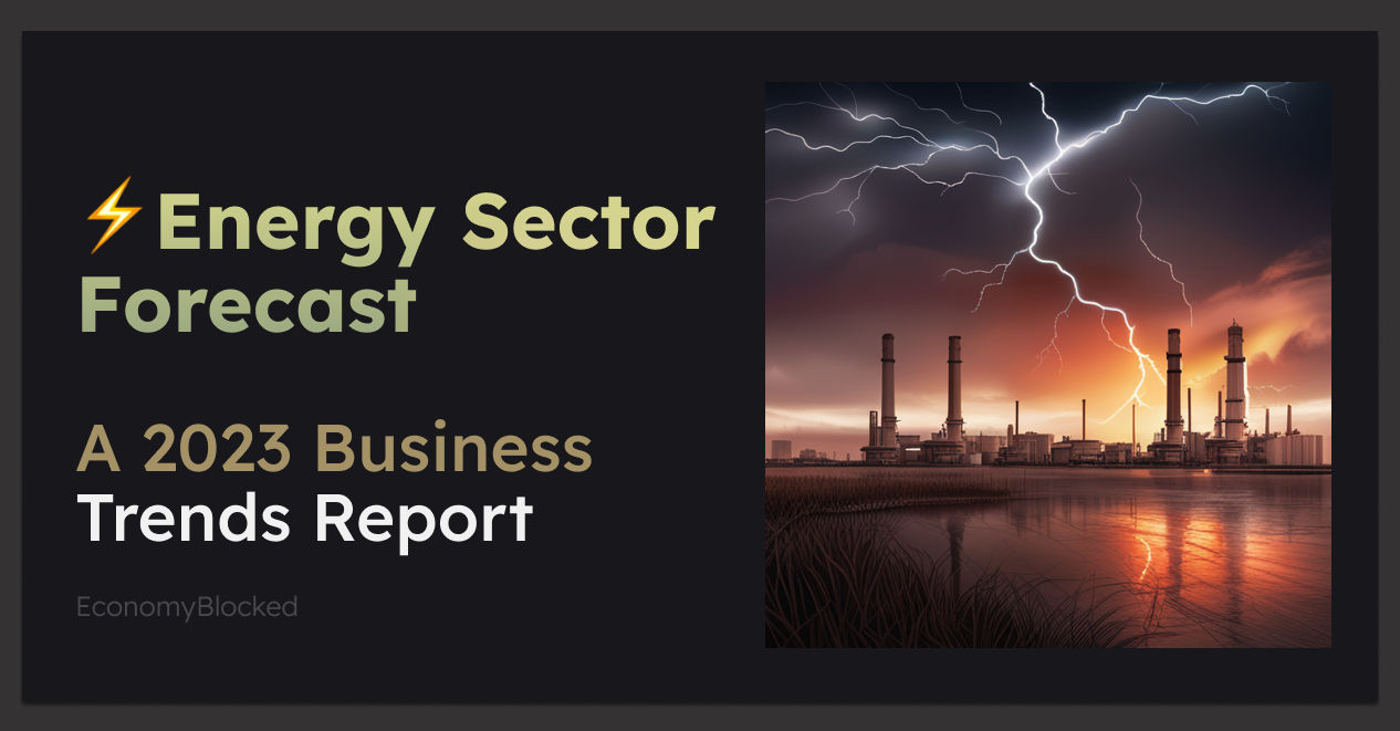 2023 Energy Sector Business Report Herpo Image, showing an oil refinery in the background and an oil-tanker in the foreground