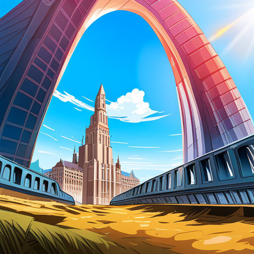 An anime-style picture of monuments in Europe