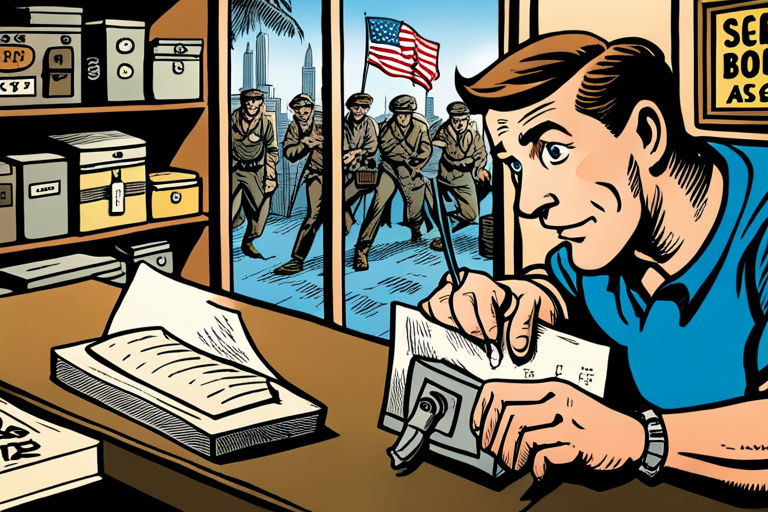 Cryptography as a military munition, showing a secret agent protecting a document, the army in the background
