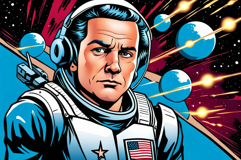 Cartoon image of a US Space Force Soldier in a space suit