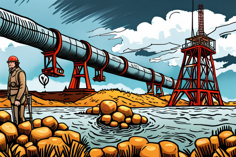 Comic book-style picture of the Nord Stream pipeline