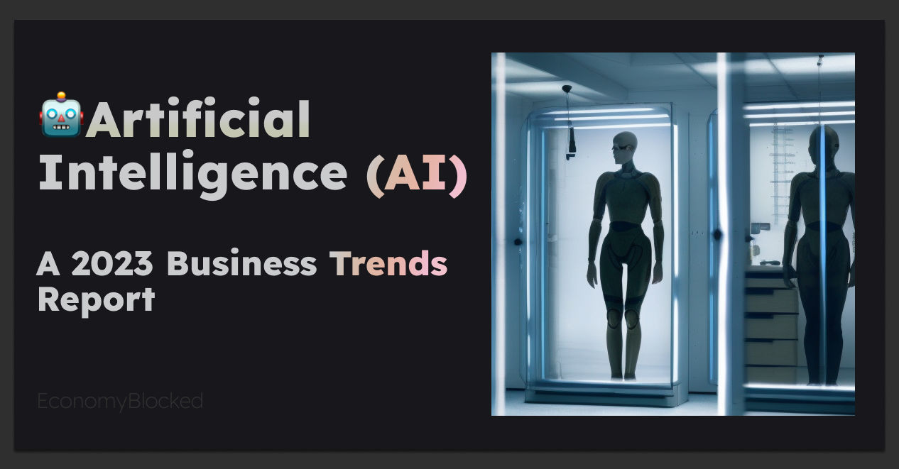 AI Robot in a lab, AI Business Trends Report Welcome Image