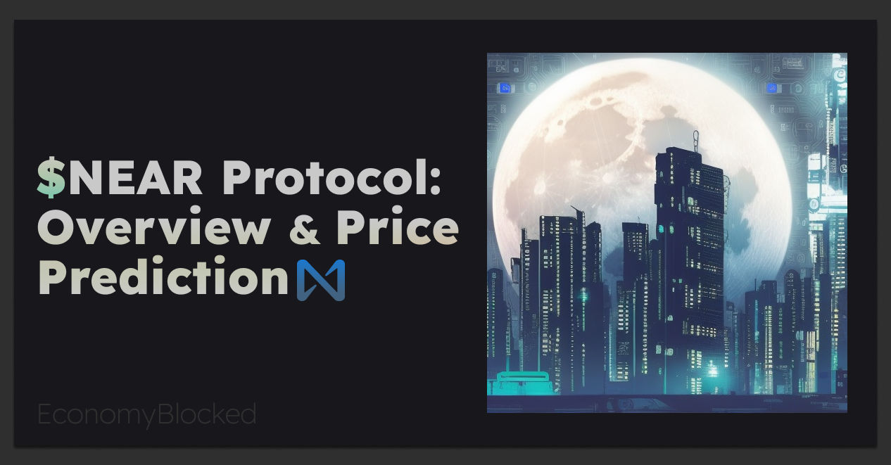NEAR Protocol Overview and Price Prediction Hero Image showing a future city with a full moon in the background
