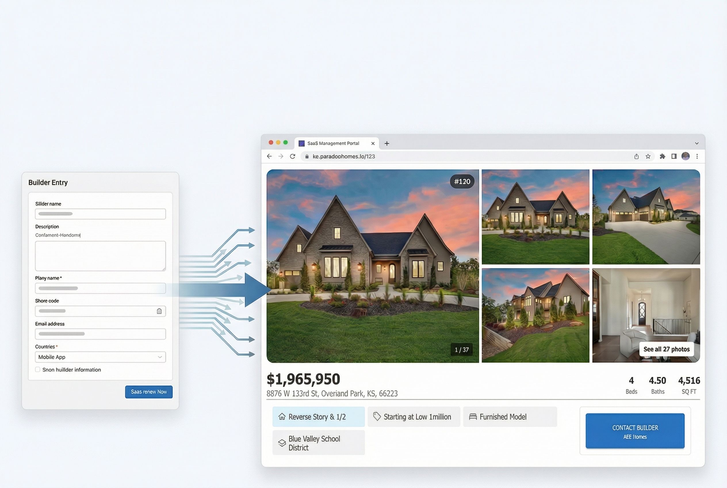 Elegant living room with designer furniture and large windows
