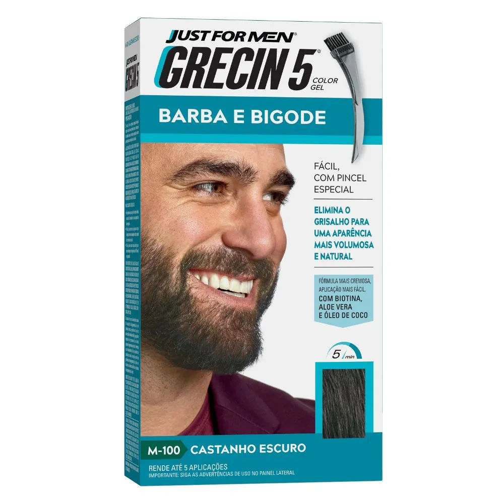 Grecin 5 Gel Cast Escuro 100 Barba e Bigode