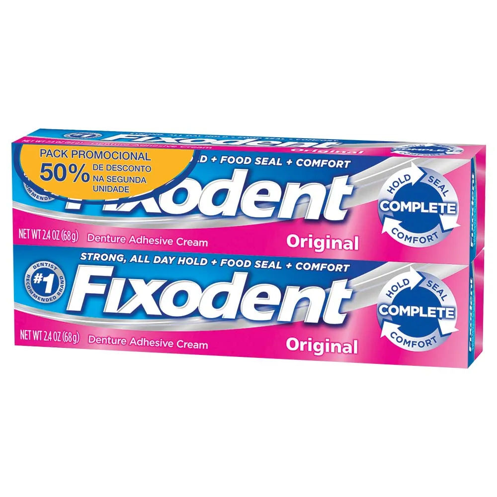 Fixador De Dentadura Fixodent Com 2x68gr Creme Original Promocional