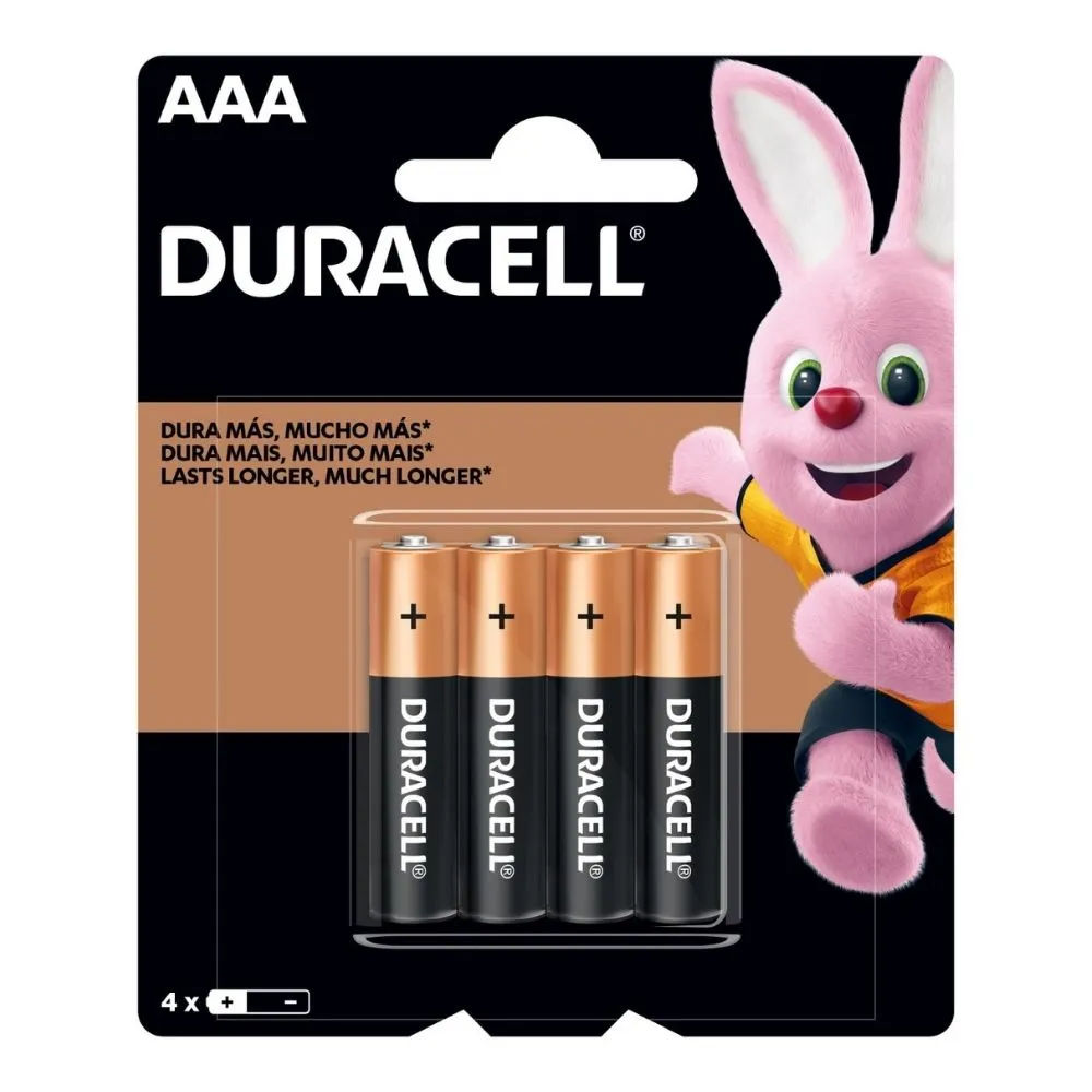 Pilha Alcalina Palito Aaa Duracell Com 4 Unidades
