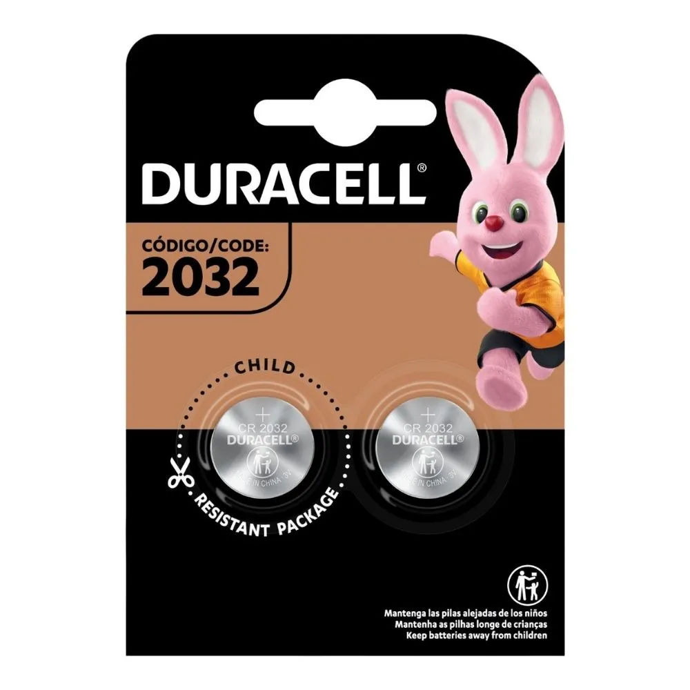 Pilha Duracell Lítio CR2032 2 Unidades