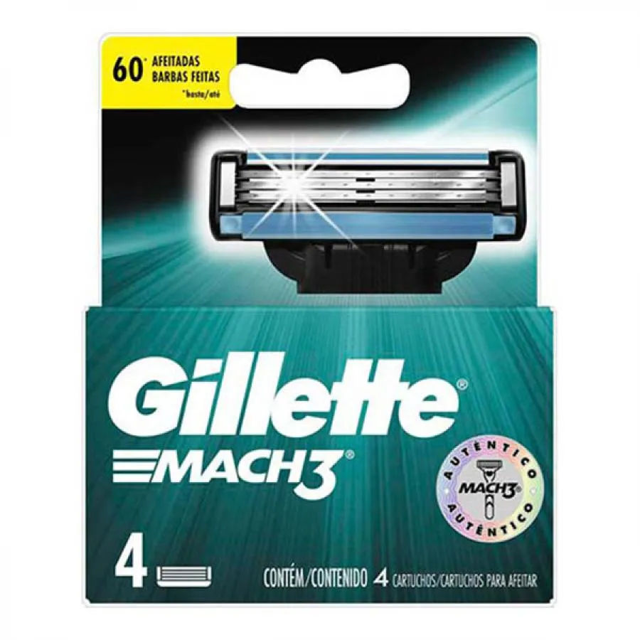 Lamina Gillette Mach 3 Com 4 Unidades