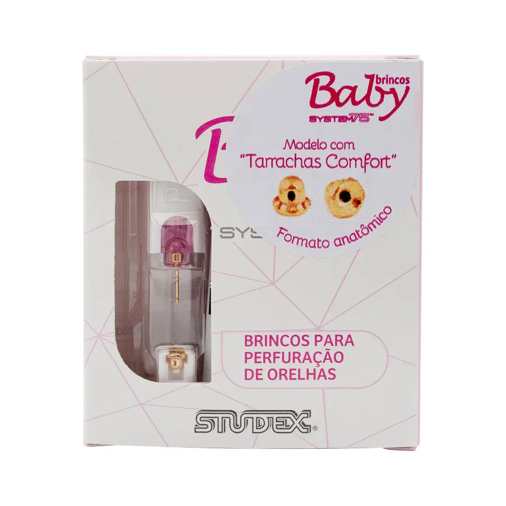 Brinco Baby System 75 Cristal Dourado