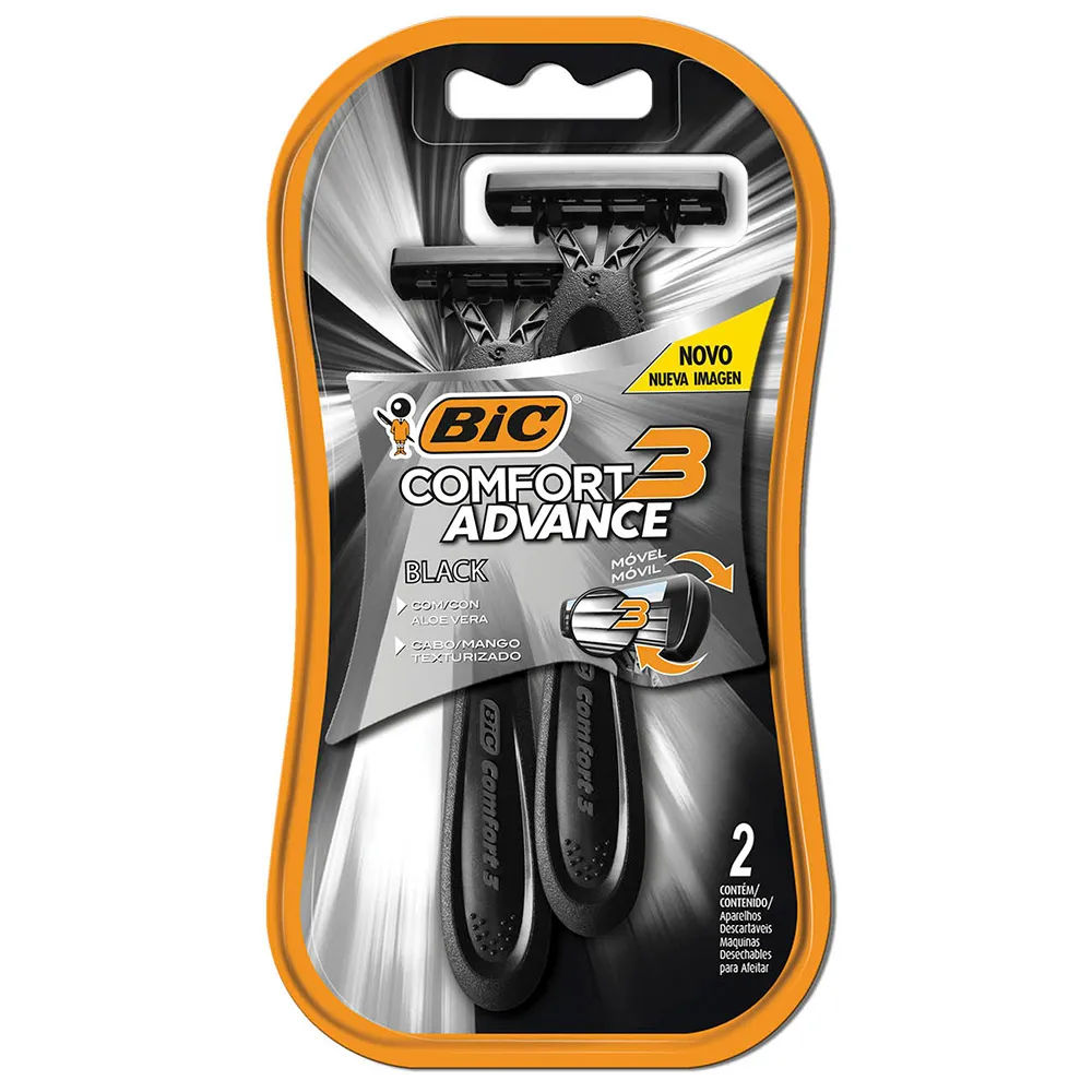Aparelho de Barbear Bic Comfort 3 Black Night com 2 Unidades