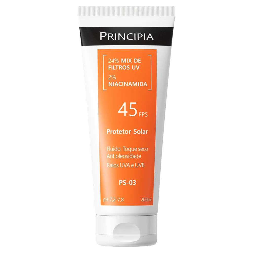 Protetor Solar Principia Skincare PS-03 24% Mix de Filtros UV + 2% Niacinamida FPS 45 200ml