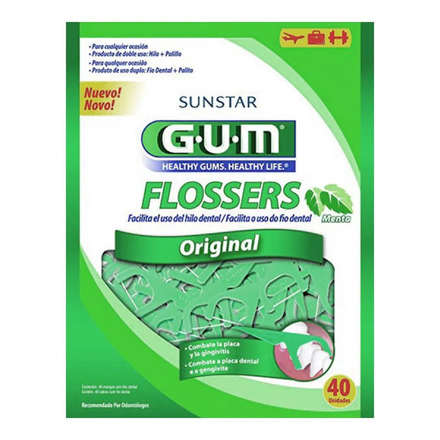 Fio Dental GUM Flosser Original 40 Unidades Ref  894