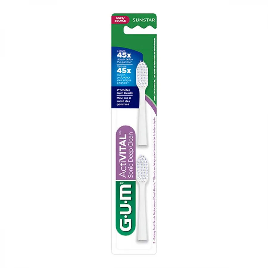 Refil Para Escova Dental Gum Eletrica Sonic Deep Clean 2 Unidades