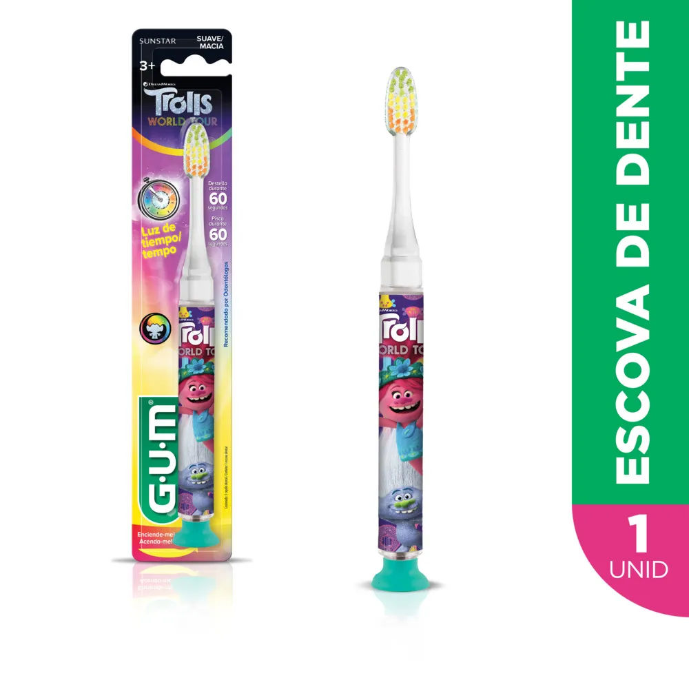 Escova Dental Infantil Gum Light Trolls