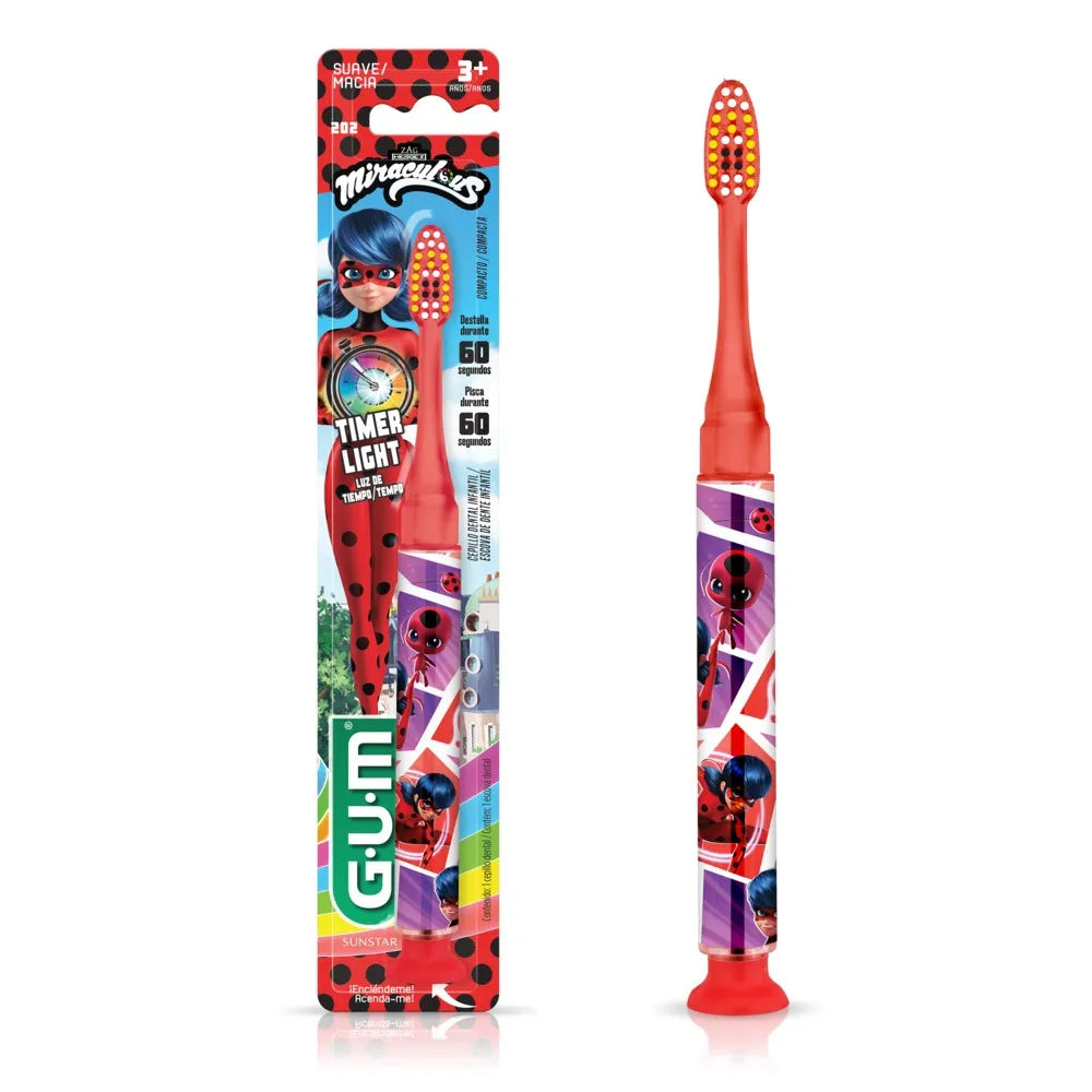 Escova Dental Miraculous Com 1 +3anos Led 202