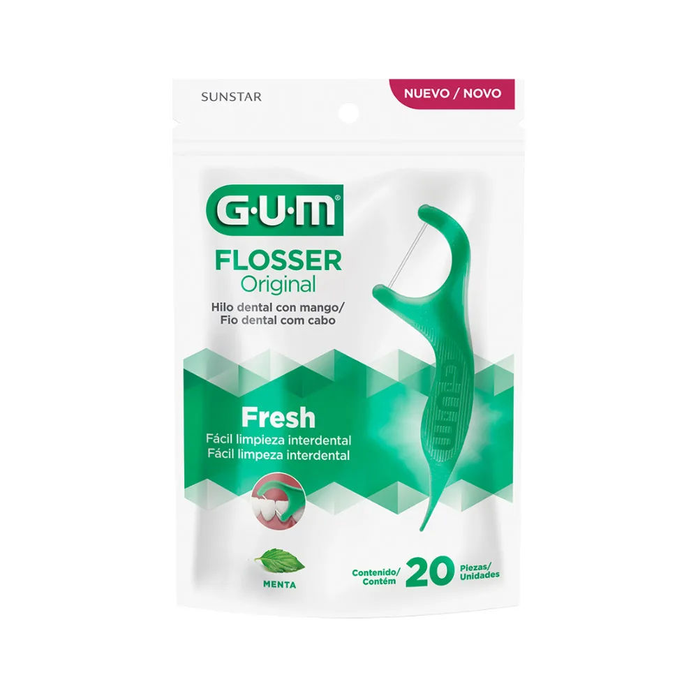 Fio Dental Gum Flosser Com 20 Com Cabo Fresh