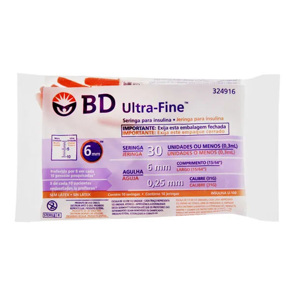 Seringa Bd Ultra Fine 10 unidades 0.3ml
