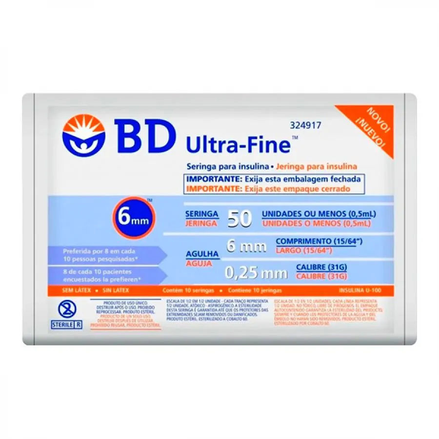 Seringa Bd Ultra Fine 10 unidades 0.5ml