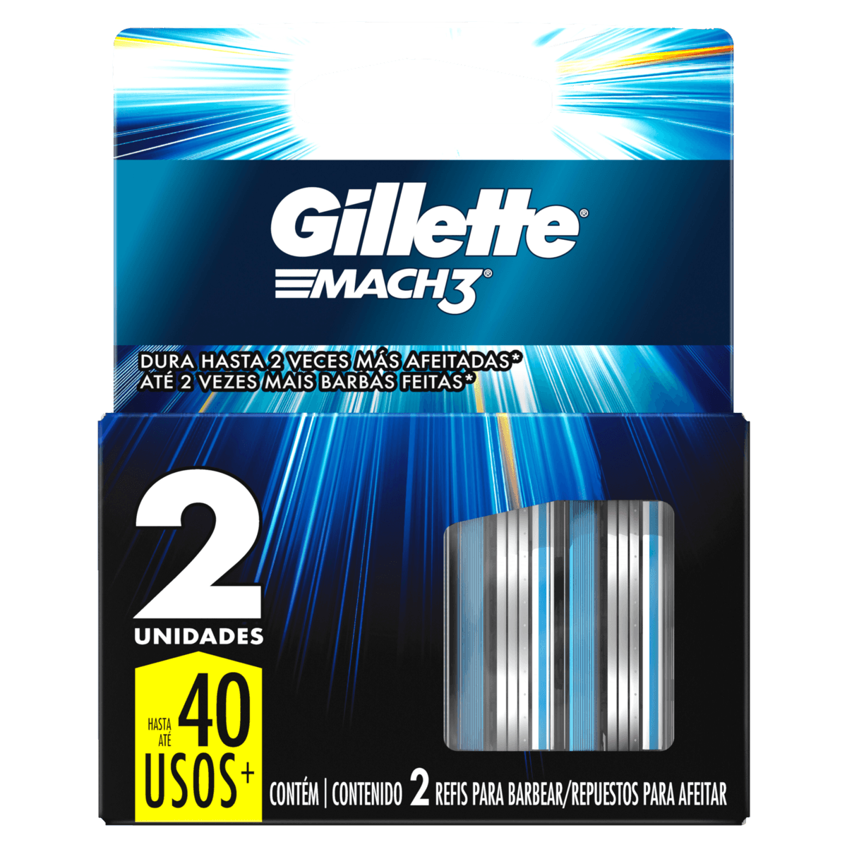 Lâmina Gillette Mach3 Regular 2 unidades
