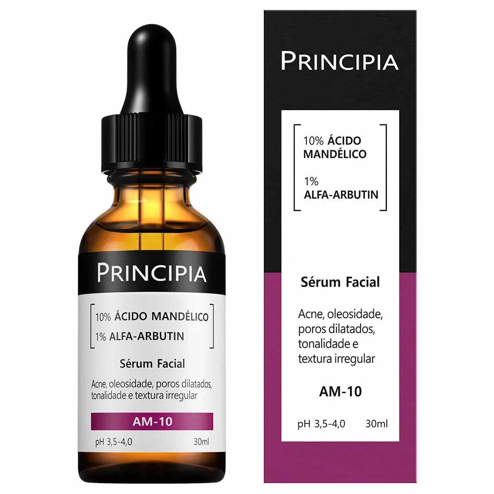Sérum Facial Renovador Principia Skincare AM-10 Ácido Mandélico + Alfa-arbutin 30ml