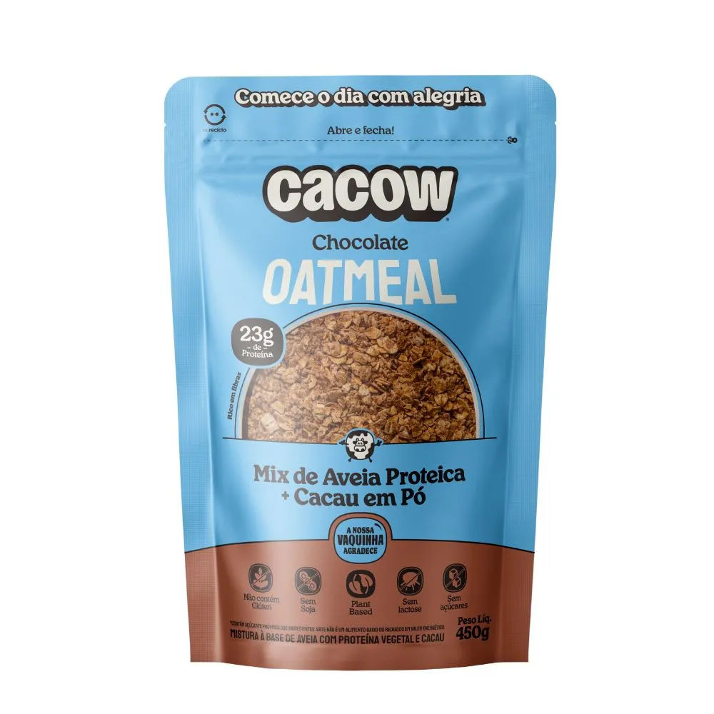 Aveia Proteica Cacow Oatmeal Chocolate 450g