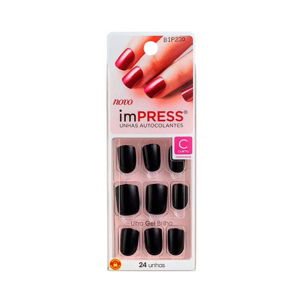 Unhas Posticas Kiss Impress Curto Com 30 Text Appeal